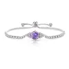 Tiktok Venta Caliente Pulsera de Piedras Preciosas Coloridas Corte Milenio Rosa Incrustada con Diamantes de Alto Carbono Súper Brillantes Transfronteriza Europea y Americana Tiktok Dropshipping