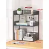 Estante de Almacenamiento de Libros de Escritorio, Estantería Multicapa para Escritorio de Oficina, Estantería Pequeña, Gabinete de Almacenamiento Simple para Ventana de Bahía