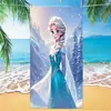 Toalla de baño de dibujos animados para niños transfronteriza de Amazon para vacaciones en la playa, toalla de playa absorbente de fibra ultrafina Frozen, personalizable