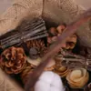 Decoraciones navideñas escenografía utilería árbol suministros festivos piña material hecho a mano diy bolsa viruta de madera accesorios