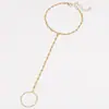 Joyería de Mano de Cadena Metálica para Dedo Pulsera de Dedo Cadena de Dedo Simple Accesorios de Joyería de Temperamento para Mujer Venta Caliente Transfronteriza Europea y Americana