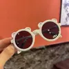 Novos Óculos de Sol Infantis com Armação Redonda de Urso Óculos Infantis Óculos de Sol para Bebê Cor Doce Colorida Macaron Viseiras