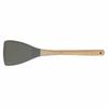 Cuchara de silicona de cabeza redonda, pala de silicona, utensilios de cocina de 9 piezas con mango de madera transparente, juego de utensilios de cocina