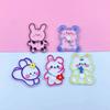Colgante de acrílico transparente de doble cara con forma de oso y conejo, ideal para hacer pendientes, bolsos, llaveros y colgantes de coche.