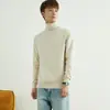 Outono/Inverno 2026 Novo Tricô Masculino de Gola Alta Pulôver Solto Cor Sólida Manga Longa Suéter Espesso da Moda Camada Base