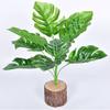 Planta verde de simulación directa de fábrica, 9 hojas grandes, simulación de hoja de tortuga, hoja de lluvia primaveral, planta de simulación, material de pared