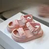 Sandalias para Niños Pequeños Verano Nuevas Caladas Zapatos para Caminar Sandalias Planas Venta Caliente Transfronteriza Moño Banda Elástica Sandalias de Moda