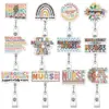 Porta-credencial retráctil de acrílico, clip para insignia divertido, porta-identificación retráctil lindo, hebilla retráctil personalizada con purpurina