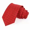 Gravata Masculina Bordado Jacquard Gravata Vermelha Gravata Masculina de Alta Qualidade Amarrada à Mão Traje Formal Fabricante Personalizado Estoque Pronto Atacado