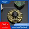 Fivela de pano de cobre escultura em couro vintage couro curtido vegetal carteira fivela decorativa celebridade on-line ao vivo ágata preta fivela decorativa atacado