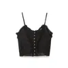 Moda Feminina Transfronteiriça Verão 2026 Moda Europeia e Americana Versátil Slim-Fit Top Camisole Bordado Decorado com Botões para Mulheres E75205