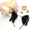 Diadema de Orejas de Gato de Felpa con Cascabel, Tocado Femenino, Diadema de Gato, Accesorios para Transmisión en Vivo de Halloween, Tocado de Ambiente