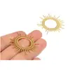 Pendientes de Latón Cepillado Estilo Europeo y Americano para Bricolaje, Agujero Único, Doble Agujero, Luna Creciente Sólida, Estrella, Sol, Colgante de Collar de Cobre