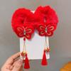 Gomas para el pelo de niña Adornos para la cabeza de Año Nuevo Estilo Chino Rojo Bandas para el pelo de bebé Cuerda para el pelo de moño de Año Nuevo para niños Accesorios para el pelo