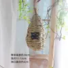 Casa de Pájaro Tejida Creativa para Mascotas Colgante Nido de Pájaro de Hierba Tejida Hecho a Mano Arreglo de Entorno para Jardín de Infancia Adorno Colgante Aéreo Balcón Pastoral