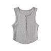 Estilo Europeu e Americano Design Sense Button Camisole Feminino Verão Doce e Apimentado Base Interior Short I-Shirt Outer Wear