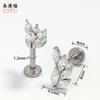 Pendientes Cruzados de Acero Inoxidable Brillantes con Forma de Hoja y Circonita, Clavos para Hélice Auricular que No se Desvanecen, Labret y Pendientes Versátiles de Alta Gama