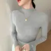 Suéter de Cachemira de Cuello Alto a Media Altura Listo para Usar de Primera Línea para Mujer 100% Cachemira Pura Rayas Aspecto Adelgazante Suéter de Punto para Vestir por Debajo