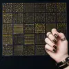 Adesivos de Unha em Relevo Transfronteiriços Dourados Estrela Lua Coração Trevo de Quatro Folhas com Suporte Adesivo Decoração DIY Adesivos de Unha