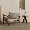 Sofá Silla Individual de Ratán para Exteriores Estilo Wabi-Sabi Madera Maciza Combinación Mesa de Café Cama y Desayuno Silla de Ocio