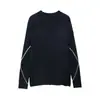 ZA AliExpress Venda Quente Roupas Femininas Transfronteiriças Europeias e Americanas Outono e Inverno Patchwork Bloco de Cores Padrão Diamante Malharia