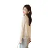 Blusa de Encaje Estilo Francés para Mujer 2025 Verano Nueva Estilo Coreano Diseño de Blusa Ajustada y Elegante Top de Manga Larga