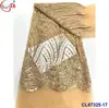 Tecido Renda Bordada Flor Estéreo Lantejoula Miçanga Renda de Noiva Tecido de Renda com Lantejoulas para Noiva