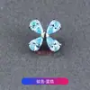 Brincos de Liga de Titânio F136 Gota d'Água Flor de Quatro Pétalas Incrustados com Zircônio Haste Interna Haste para Osso da Orelha Haste para Concha Auricular G23 Joias de Piercing de Titânio