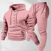 Conjunto Retro de Dos Piezas para Hombre con Estampado de Letras Transfronterizo Europeo y Americano, Sudadera de Manga Larga y Pantalones Deportivos para Correr en Otoño e Invierno