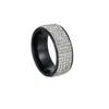 Anillo de Acero de Titanio Europeo y Americano con Cinco Filas de Diamantes, Anillo de Acero Inoxidable de Moda con Arcilla Totalmente Diamantado de Nicho, Lujo Accesible de Alta Gama, No Desvanecible