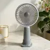 Mini ventilador de mesa para exportação transfronteiriça, simples, estiloso, portátil imprimível, bateria removível, ventilador de comércio exterior