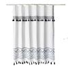 Cortina de ducha de tela jacquard para baño, gruesa, impermeable, estilo bohemio, geométrico, para hotel, Amazon