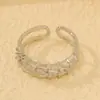Anel Aberto de Moda DIY Feminino com Diamantes Micro-cravados de Fábrica Personalizado Joia Produto Novo Transfronteiriço Europeu e Americano