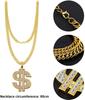 Collar de dólar hip-hop grande chapado en oro de 18 quilates con cruz dorada, joyería de diamantes y pedrería, en stock al por mayor