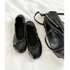 Mesmo estilo dos sapatos de balanço do caseiro 2026 novo estilo laço retrô sapatos rolo de ovo corte baixo estilo balé fundo plano bico redondo sapatos de salto baixo