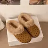 Zapatos peludos Zapatos peludos Birkenstock de lunares franceses Planos sin cordones Otoño/Invierno Zapatillas de punta cerrada Estilo exterior para mujer 2026 Persona perezosa
