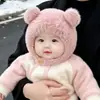 Chapéu Infantil Estilo Coreano para Outono e Inverno, Gorro de Tricô Pontudo Quente e Espesso para Meninos e Meninas, Chapéu à Prova de Vento e Protetor de Orelhas