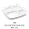 Prato de Jantar Branco Simples com Quatro Compartimentos Melamina Louça Espessado Prato Quantitativo de Café da Manhã para Uma Pessoa Prato Dividido Prato Dividido Prato Dividido