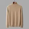 Suéter de punto grueso de color liso, versátil y cálido para otoño e invierno, de negocios casual para hombre, 100% cachemira