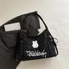 Bolsa de ombro grande e fofa estilo coreano, novo modelo primavera 2026, doce e única, feminina, bolsa tote simples para o dia a dia