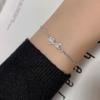 Pulsera de Lazo de Diamantes de Plata S999 para Mujer ins Diseño Nicho de Lujo Ligero Borla Personalidad Pulsera de Novia Venta al por Mayor