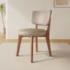 Cadeira de Jantar em Madeira Maciça Casa Moderna Estilo Creme Cadeira Estofada Banqueta de Jantar Hotel Negociação Leve Luxo Encosto Cadeira de Jantar