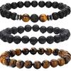 Amazon Europa y América Venta Caliente Transfronteriza Piedra Natural 8mm Pulsera para Pareja para Hombre y Mujer Juego Pulsera Ojo de Tigre Turquesa Joyería