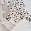 Pegatinas para Uñas de Pony de Año Nuevo 3D en Relieve Lindos Dibujos Animados Patrón de Tela Retro Uñas Portables Decoraciones de Pegatinas para Uñas DIY