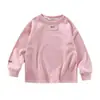 Camiseta de Primavera y Otoño para Niños Estilo Terciopelo Alemán Nueva Estampada Manga Larga Holgada Letra Base para Niña Niño Top