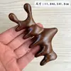Pente massageador multifuncional de seis bordas de madeira e cinco dentes, pente de cabo longo, sândalo, cinco dedos, cinco dentes, tendão, dentes grandes, pente de madeira fofo