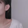 Aretes de plata esterlina S999 de estilo japonés y coreano, de alta calidad, brillantes, de tres garras, diseño nuevo para mujer, aretes de temperamento en forma de C