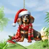 Transfronterizo Nuevo Creativo Acrílico Plano Lindo Perro Navideño Árbol de Navidad Colgante Decoración Colgante Regalo Festivo