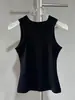 Diseño de Nicho Básico de Canalé Ajustado Sin Mangas con Hombro Descubierto Camisola Sexy para Mujer para Usar Afuera