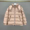 Versión Correcta de M para la Clásica Chaqueta Maire para Mujer con Sombrero Desmontable, Aspecto Adelgazante, Cuello de Piel, Chaqueta de Plumón de Pato Blanco